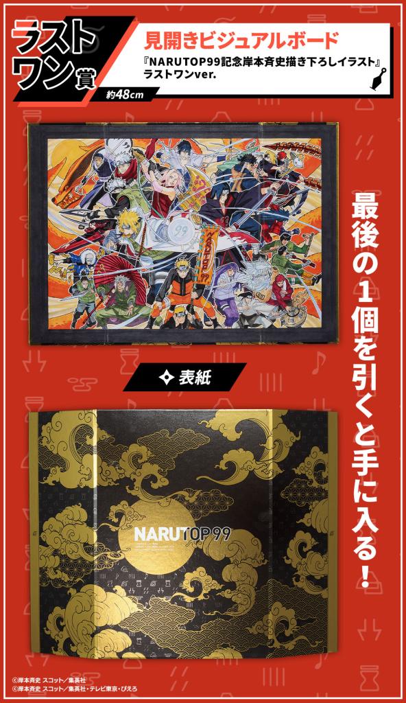 Tableau visuel dépliant 'Illustration inédite de Masashi Kishimoto pour NARUTOP99' ver. Dernier