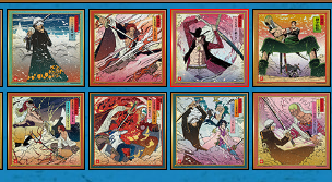 Ukiyo-e Style Colored Paper