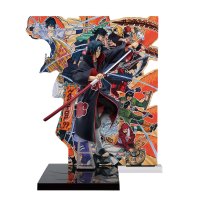 Figure di Itachi Uchiha (commemorativa NARUTOP99, con pannello di sfondo con illustrazione di Masashi Kishimoto)