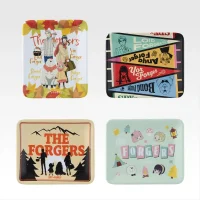 Plateau en métal illustré