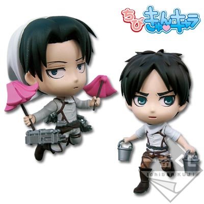 Set Chibi Kyun-Chara « Caporal-chef (nettoyage) & Eren »
