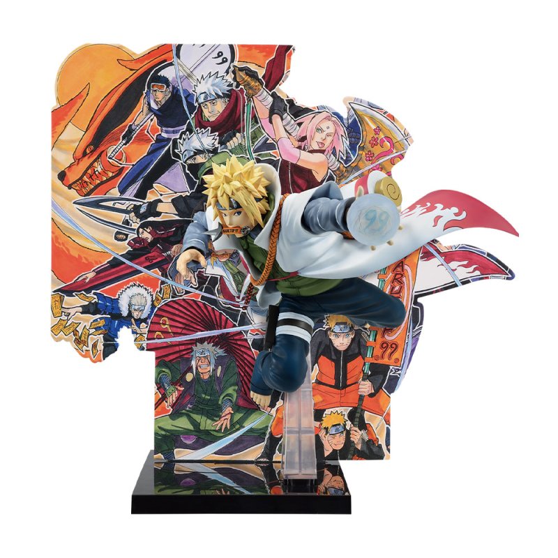 Minato Namikaze Figurine (NARUTOP99 : panneau de fond avec illustration inédite de Masashi Kishimoto inclus)