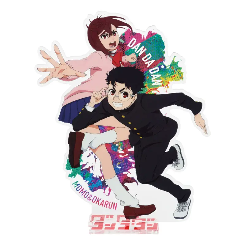 Momo & Okarun – Grand stand acrylique