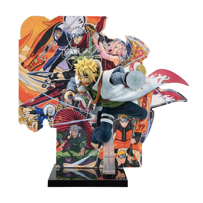 Minato Namikaze Figurine (NARUTOP99 : panneau de fond avec illustration inédite de Masashi Kishimoto inclus)