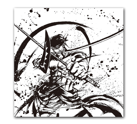 Serviette style encre de Chine - Photo 2