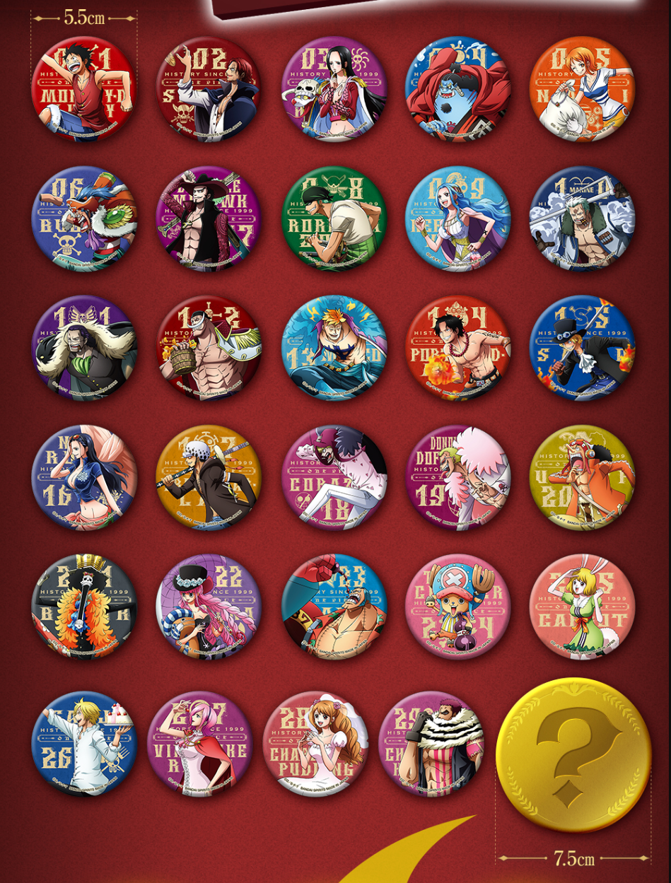 ToruPaka! One Piece — Set complet de badges (anime 20th Anniversary) - Photo 1
